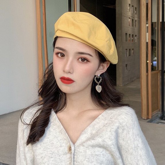 CoCopeaunts Spring Women Girl Beret Artist Cotton Octagonal Flat Cap Summer Beanie Hat Cap Vintage Beret Hats Solid Color Cap Hat Woman