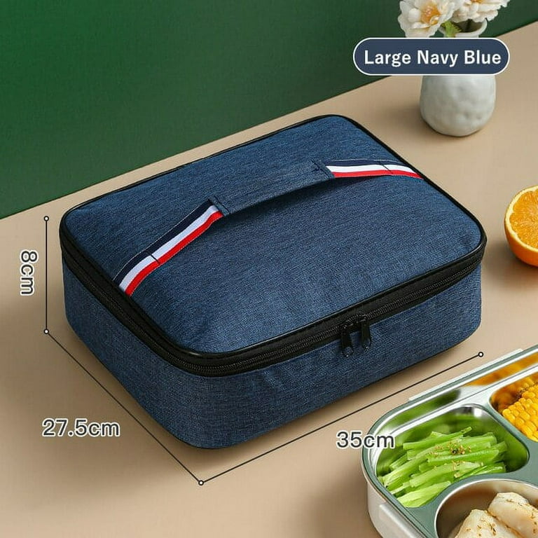 Square Flat Lunch Box Women Insulated Lunch Bag Waterproof Picnic
