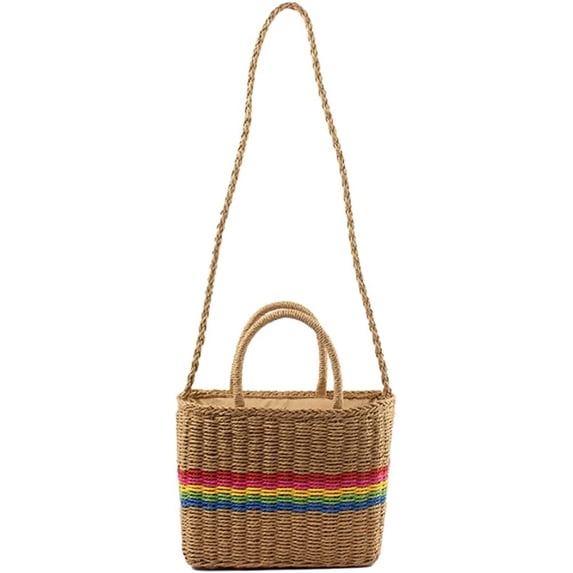 CoCopeaunts Straw Bag Summer Large Beach Bag Handmade Woven Handbag Crossbody Bag Basket for Travel Vacation Picnic