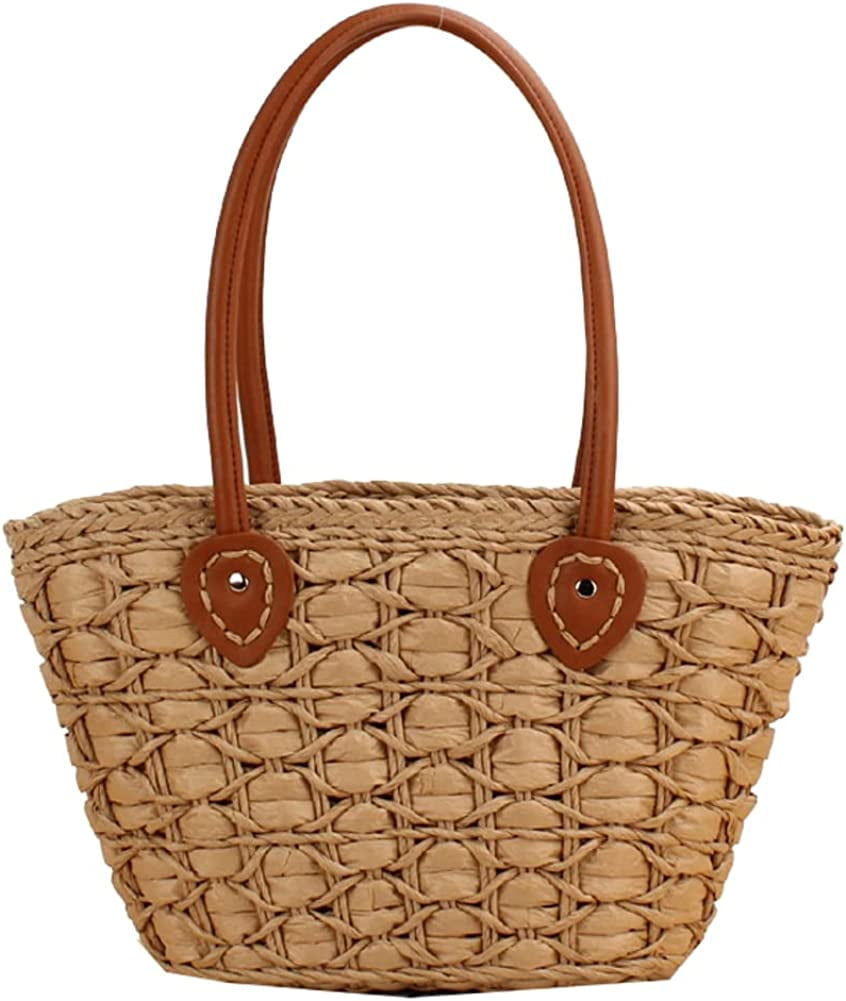 CoCopeaunts Straw Bag for Women, Summer Beach Bag Cute Handwoven Hobo  Handbag Corn Raffia Top Handle Bag Vacation Bag Basket Purse 2023