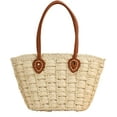 thumbnail image 1 of CoCopeaunts Straw Bag for Women, Summer Beach Bag Cute Handwoven Hobo Handbag Corn Raffia Top Handle Bag Vacation Bag Basket Purse 2023, 1 of 6