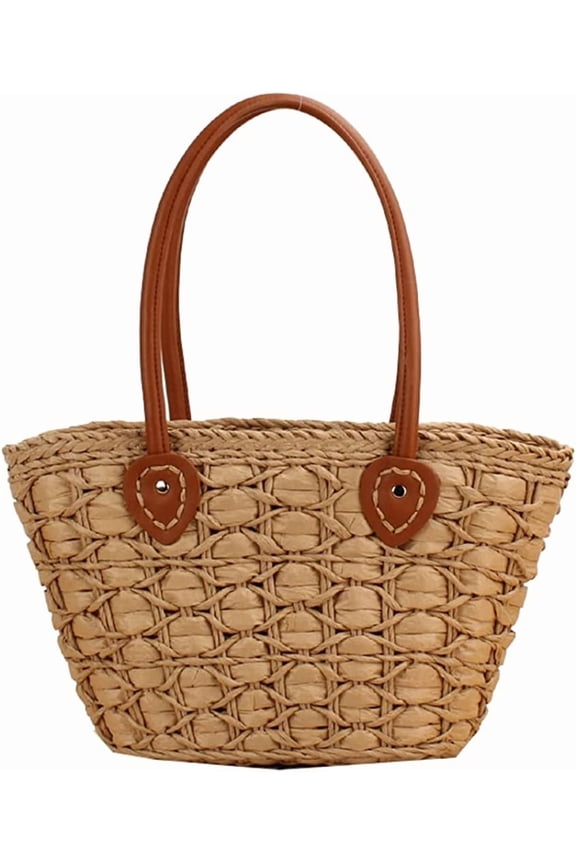 Straw Bag for Women, Summer Beach Bag Cute Handwoven Hobo Handbag Corn Raffia Top Handle Bag Vacation Bag Basket Purse 2023