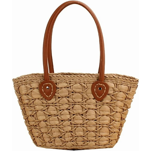 CoCopeaunts Straw Bag for Women, Summer Beach Bag Cute Handwoven Hobo Handbag Corn Raffia Top Handle Bag Vacation Bag Basket Purse 2023