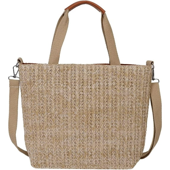 CoCopeaunts Straw Bag for Women, Summer Beach Bag Fashion Handwoven Hobo Handbag Vacation Top Handle Satchel Bag Purse
