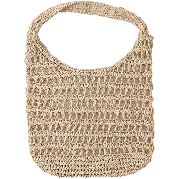 CoCopeaunts Straw Bag for Women Summer Hollow Out Beach Bag Handmade Woven Tote Bag Hobo Bag for Travel Vacation Shopping