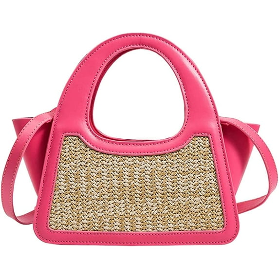CoCopeaunts Straw Bag for Women Woven Bag Straw Bucket Bag Purse Beach Hobo HandbagVacation Crossbody Bag Faux Leather Bag