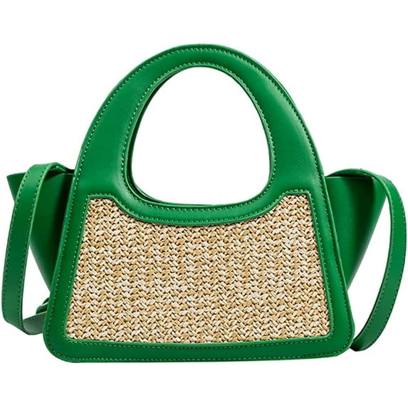 CoCopeaunts Straw Bag for Women Woven Bag Straw Bucket Bag Purse Beach Hobo HandbagVacation Crossbody Bag Faux Leather Bag