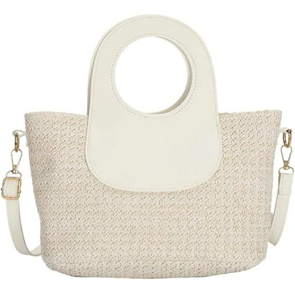 CoCopeaunts Straw Bag for women, Summer Beach Bag Fashion Woven Hobo Bag Shoulder Bag Handbag Top Handle Bag for Travel Vacation