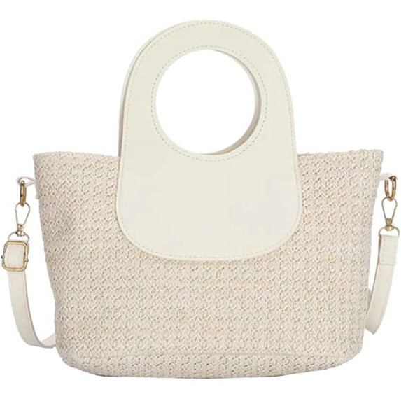 CoCopeaunts Straw Bag for women, Summer Beach Bag Fashion Woven Hobo Bag Shoulder Bag Handbag Top Handle Bag for Travel Vacation