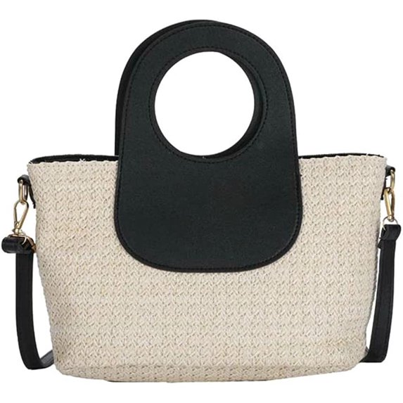 CoCopeaunts Straw Bag for women, Summer Beach Bag Fashion Woven Hobo Bag Shoulder Bag Handbag Top Handle Bag for Travel Vacation