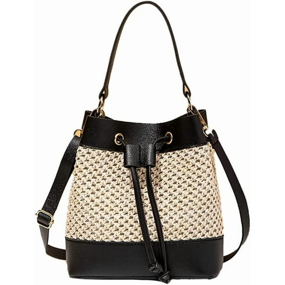 CoCopeaunts Straw Bag for women Summer Beach Bag Woven Hobo Handbag Work Tote Bag Vacation Bucket Bag Crossbody Purse