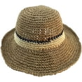 thumbnail image 1 of CoCopeaunts Straw Bucket Hat Summer Cool Breathable Hollow Hand-Woven Big-Edge Fisherman Hat Travel Sunscreen Women Bucket Cap, 1 of 8