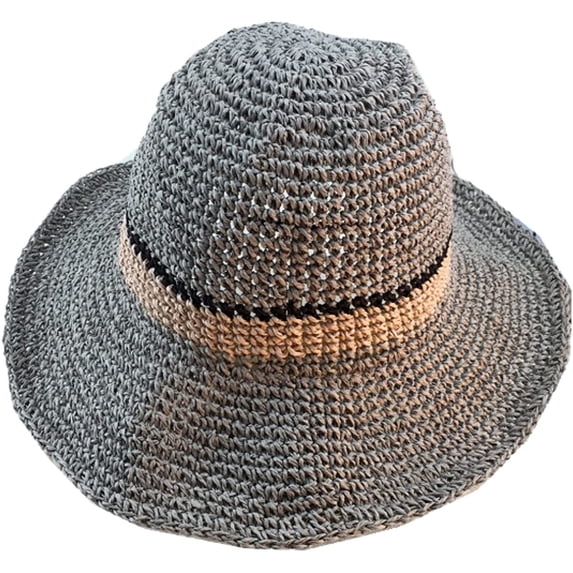 CoCopeaunts Straw Bucket Hat Summer Cool Breathable Hollow Hand-Woven Big-Edge Fisherman Hat Travel Sunscreen Women Bucket Cap