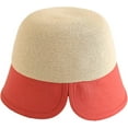 thumbnail image 1 of CoCopeaunts Straw Bucket Hat for Women Big Brim Two-Colors Ponytail Sun Cap for Sun Protection Beach Female Travel Basin Hat, 1 of 8
