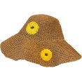 thumbnail image 1 of CoCopeaunts Straw Bucket Hat for Women Summer Daisy Woven Wide Brim Sun Protection Basin Hat Floppy Beach Dome Bucket Cap, 1 of 8