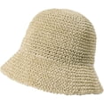 thumbnail image 1 of CoCopeaunts Straw Bucket Hat for Women Summer Sun Protection Braided Fisherman Hat Wide Brim Foldable Roll up Floppy Bucket Cap, 1 of 8