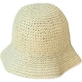 thumbnail image 1 of CoCopeaunts Straw Bucket Hats for Women New Folding Outdoor Beach UV Protection Basin Hat for Lady Solid Color Bowler Cap, 1 of 8