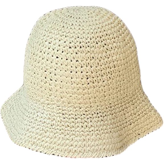 CoCopeaunts Straw Bucket Hats for Women New Folding Outdoor Beach UV Protection Basin Hat for Lady Solid Color Bowler Cap