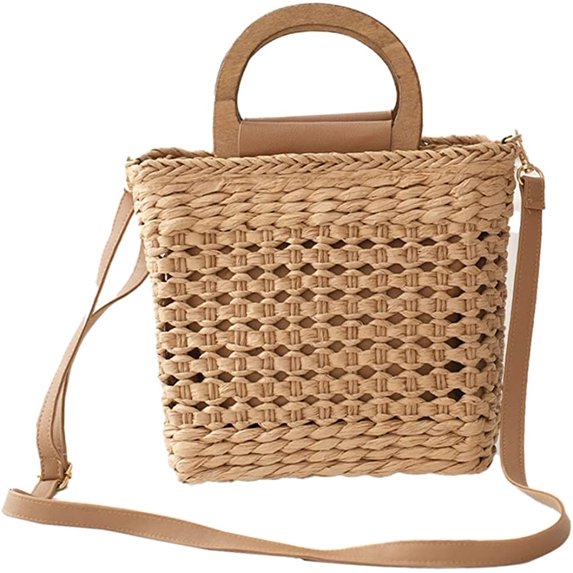 CoCopeaunts Straw Crossbody Bags for Women Small Handwoven Tote Bag Summer Beach Bag for Travel Vacation