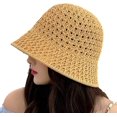 thumbnail image 1 of CoCopeaunts Straw Hat for Women Wide Brim Summer Folable Sun Hats Bucket Hat Outdoor Breathable Hollow Beach Hat, 1 of 8