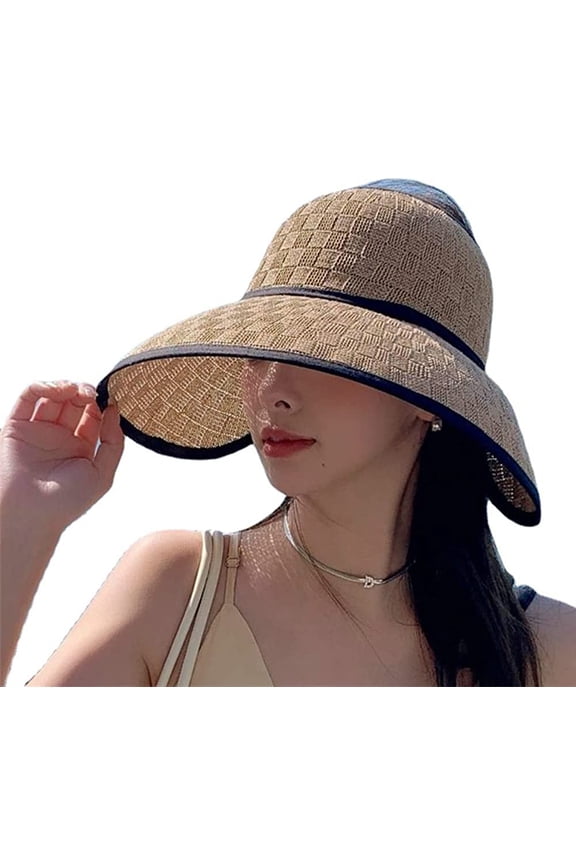 Straw Hat for Women Women Wide Brim Sun Visor Hat Summer Hat UV Protection Cute Beach Hat with Bow Knot