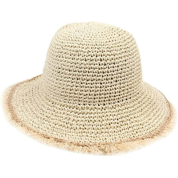 CoCopeaunts Straw Hat for Womens Wide Brim Fishing Hats Foldable Bucket Hat UV Protection Outdoor Travel Beach Hat 2023