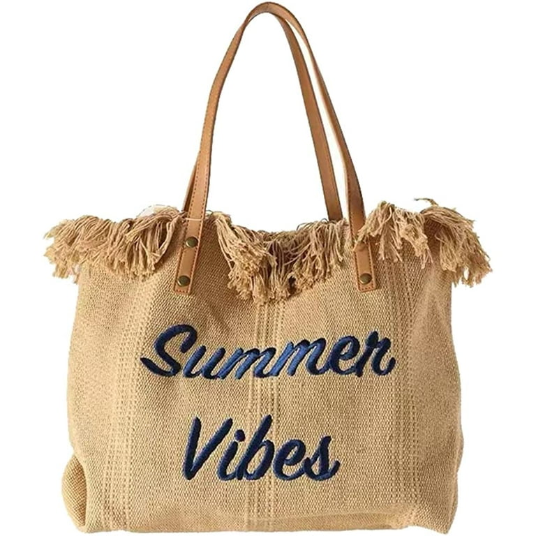 CoCopeaunts Summer Straw Bag, Women Beach Bag Large Woven Hobo