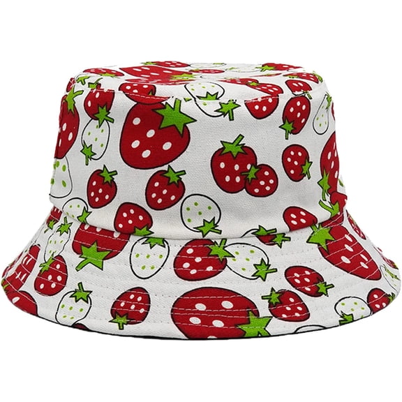 CoCopeaunts Summer Bucket Hat Two Side Reversible Fruit Lemon Bucket Cap for Women Summer Thin Soft Foldable Men Fisherman Hat