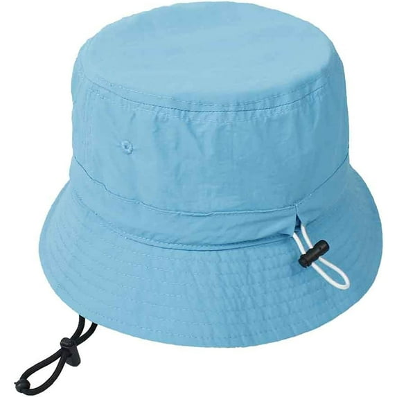 CoCopeaunts Summer Bucket Hat for Women Drawstring Adjustable Chin Strap Unisex Casual Simple Plain Street Fisherman Hat for Men