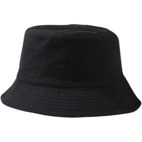 CoCopeaunts Summer Bucket Hats Cotton Sunscreen Double-Faced Wear Basin Hat Men Casual Solid Outdoor Fisherman Hat Black Lining