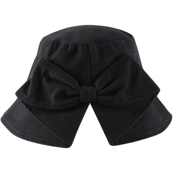 CoCopeaunts Summer Bucket Hats for Women Solid Color Cotton Packable Basin Hat Charming Fisherman Hat with Bow Wide-Brimmed