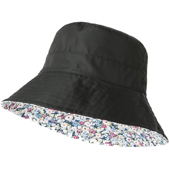 CoCopeaunts Summer Casual Bucket Hat for Women Wide Brim Outdoor Travel Sunscreen Fisherman Hat Ladies Floral Cotton Sun Cap