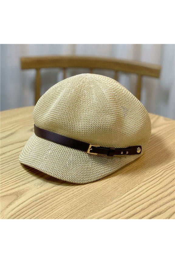 Summer Hat for Women Mesh Breathable Beach Straw Hat Octagonal Cap Straw Women Summer Newsboy Cap Painter Adjustable Hats