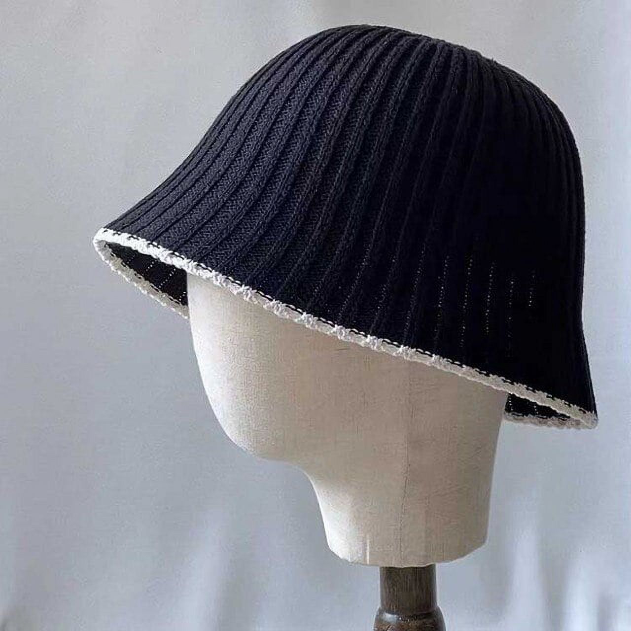 CoCopeaunts Summer Knitted Bucket Hat For Women Breathable Sun Hats Colorblock Thin Panama Bob Outdoor Ladies Foldable Fisherman Caps Bonnet