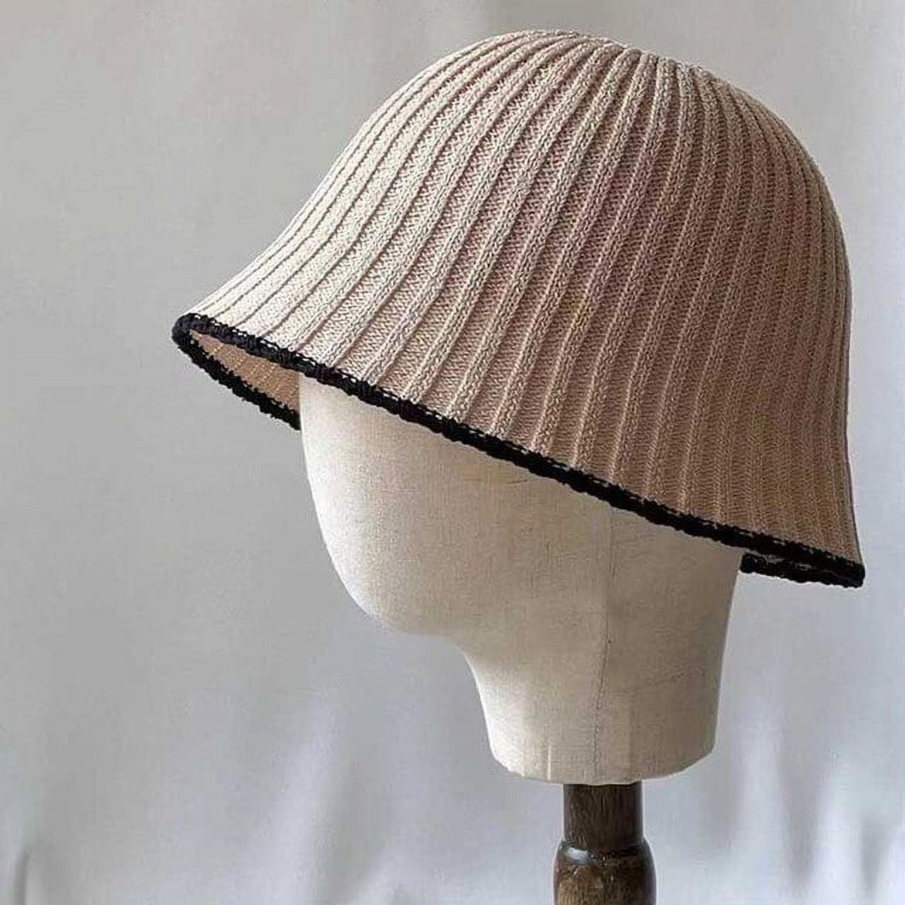 CoCopeaunts Summer Knitted Bucket Hat For Women Breathable Sun Hats Colorblock Thin Panama Bob Outdoor Ladies Foldable Fisherman Caps Bonnet