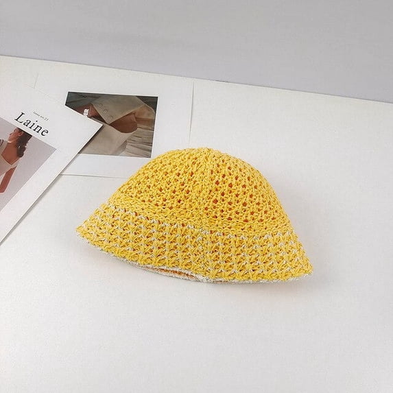 CoCopeaunts Summer Knitted Bucket Hat For Women Striped Sun Caps Men Foldable Hip Hop Bob Fisherman Hat Outdoor Travel Panama Gorros Unisex