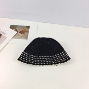 CoCopeaunts Summer Knitted Bucket Hat For Women Striped Sun Caps Men Foldable Hip Hop Bob Fisherman Hat Outdoor Travel Panama Gorros Unisex