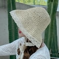 thumbnail image 1 of CoCopeaunts Summer Lace Sun Hats for Wide Brim Straw Beach Side Cap Women Panama Floppy Female Straw Hat Lace Solid Fringe Straw Hat, 1 of 6
