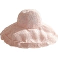 thumbnail image 1 of CoCopeaunts Summer Ladies Bucket Hats Wide Brim Sunscreen Beach Sun Hat Fashion Ruffles Fisherman Hat with Lace Neck Drawstring, 1 of 8
