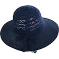 thumbnail image 1 of CoCopeaunts Summer Ladies Straw Bucket Hat Lace Bow Belt Travel Hollow Sun Hat Floppy Foldable Wide Brim Beach Fisherman Hat, 1 of 8