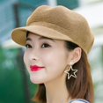 thumbnail image 1 of CoCopeaunts Summer Octagonal Cap Straw Women Beach Thin Newsboy Cap Painter Adjustable Rope Knitted Beret Mesh Breathable Boinas Para Mujer, 1 of 5