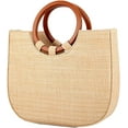 thumbnail image 1 of CoCopeaunts Summer Straw Bag, Women Beach Bag Fashion Large Woven Shoulder Bag Hobo Handbag Vacation Top Wooden Handle Bag Purse, 1 of 7