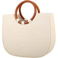 thumbnail image 1 of CoCopeaunts Summer Straw Bag, Women Beach Bag Fashion Large Woven Shoulder Bag Hobo Handbag Vacation Top Wooden Handle Bag Purse, 1 of 7