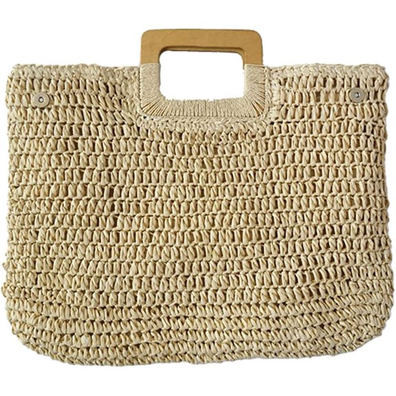 CoCopeaunts Summer Straw Bag, Women Beach Bag Fashion Woven Shopping Cluth Bag Hobo Handbag Vacation Top Handle Bag Purse