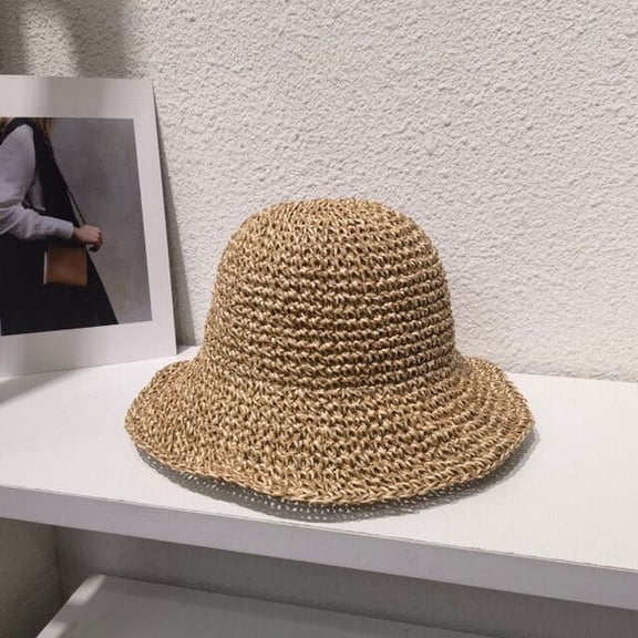 CoCopeaunts Summer Straw Hat For Women Wide Brim Floppy Panama Sun Hats Female Lady Sunshade Caps Outdoor UV Protect Foldable Beach Sun Cap