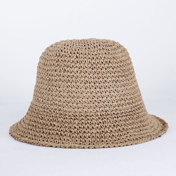CoCopeaunts Summer Straw Hat For Women Wide Brim Floppy Panama Sun Hats Female Lady Sunshade Caps Outdoor UV Protect Foldable Beach Sun Cap