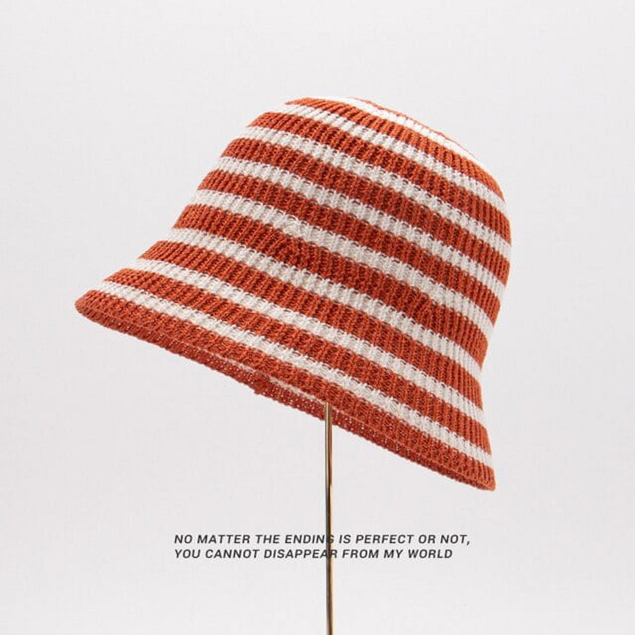 CoCopeaunts Summer Striped Bucket Hats For Women Knitted Panama Bob Female Lady Foldable Fisherman Hat Outdoor Beach Sun Cap Gorros Bonnet