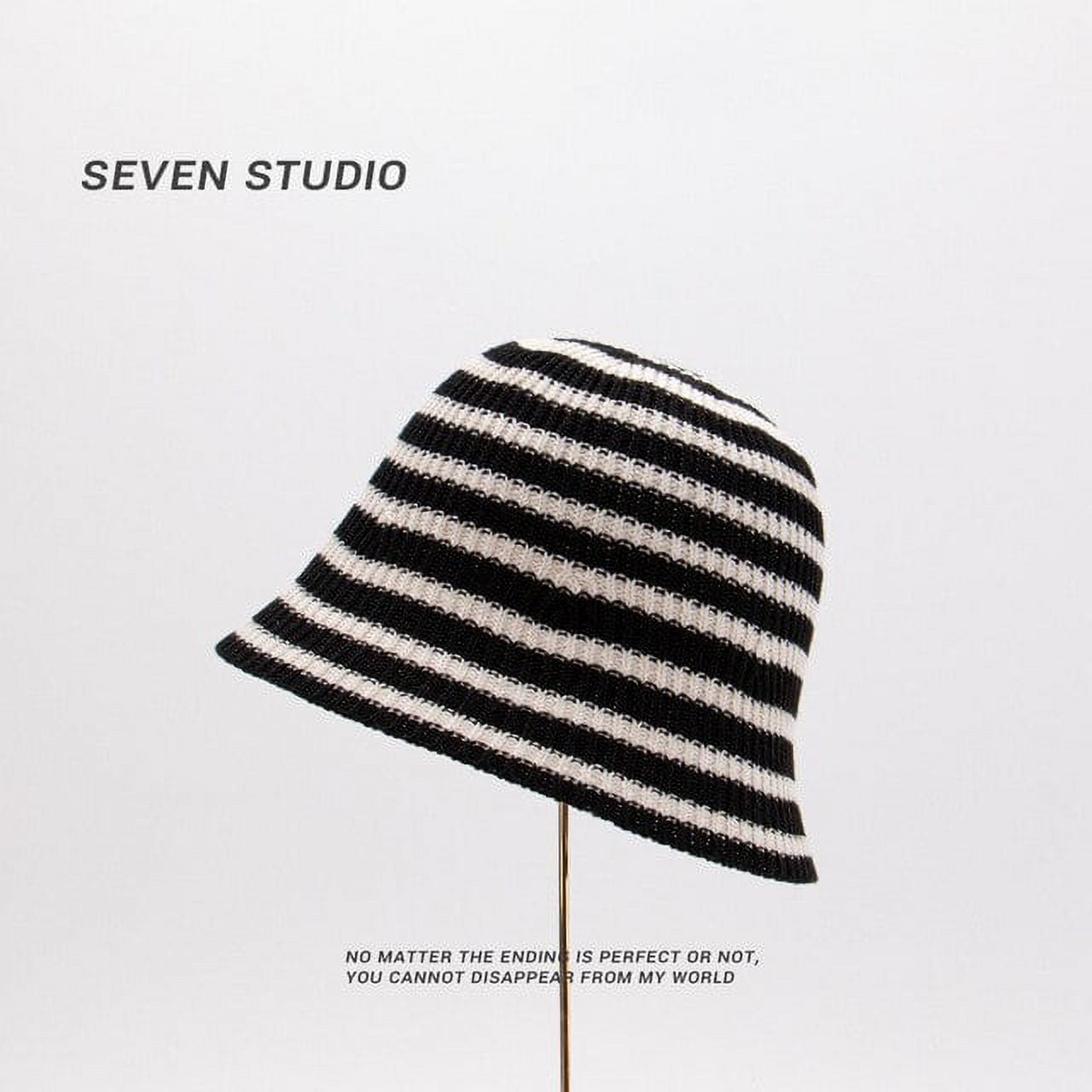 CoCopeaunts Summer Striped Bucket Hats For Women Knitted Panama Bob Female Lady Foldable Fisherman Hat Outdoor Beach Sun Cap Gorros Bonnet