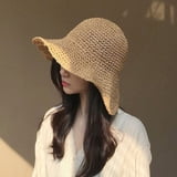 CoCopeaunts Women's Cotton Raffia Sun Hat, Wide Brim Floppy Panama Hat ...