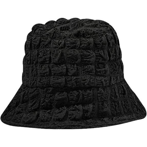 CoCopeaunts Summer Tin Women Bucket Hat Pleated Design Folds Basin Hat for Ladies Sun Protection Trendy Casual Fisherman Hat